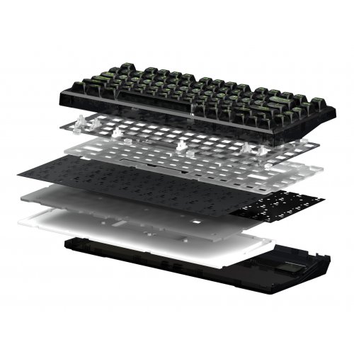 Купить Клавиатура FL ESPORTS Q75 SAM Wireless Kailh MX Cool Mint (Q75SAM-5774) Black - цена в Харькове, Киеве, Днепре, Одессе
в интернет-магазине Telemart фото