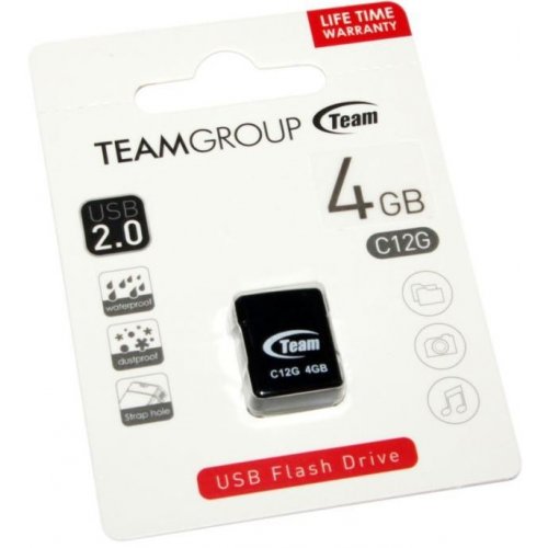 Купити Накопичувач Team C12G 4GB USB 2.0 Black (TC12G4GB01) - ціна в Києві, Львові, Вінниці, Хмельницькому, Франківську, Україні | інтернет-магазин TELEMART.UA фото