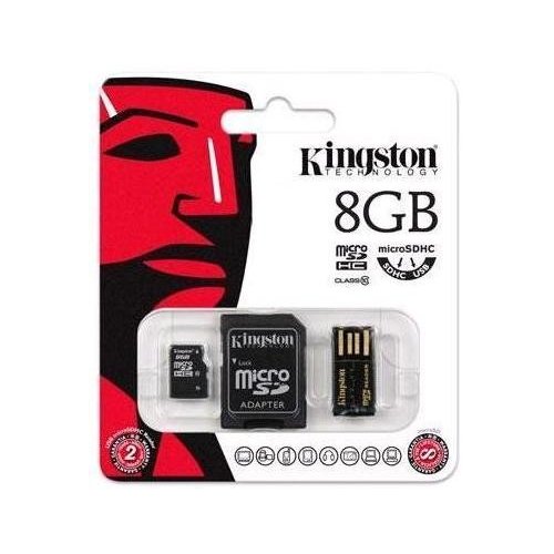 Купити Карта пам'яті Kingston microSDHC 8GB Class 10 (с адаптером и USB-ридером) (MBLY10G2/8GB) - ціна в Києві, Львові, Вінниці, Хмельницькому, Франківську, Україні | інтернет-магазин TELEMART.UA фото