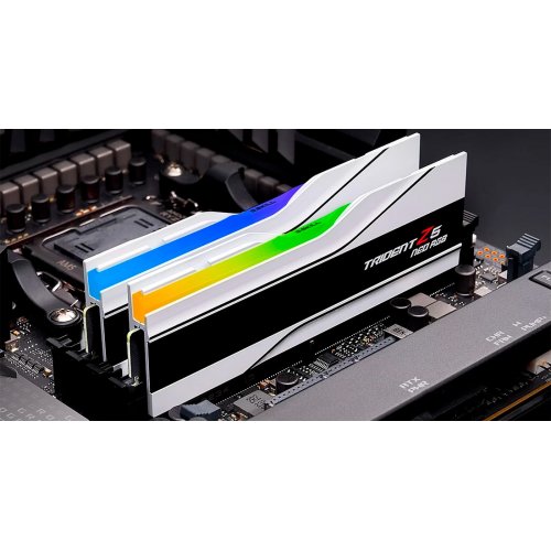 Photo RAM G.Skill DDR5 32GB (2x16GB) 6000Mhz Trident Z5 Neo RGB White (F5-6000J3036F16GX2-TZ5NRW)