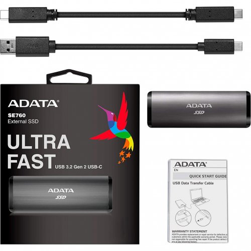 Продать SSD-диск ADATA SE760 2TB USB 3.2 (ASE760-2TU32G2-CTI) Black по Trade-In интернет-магазине Телемарт - Киев, Днепр, Украина фото