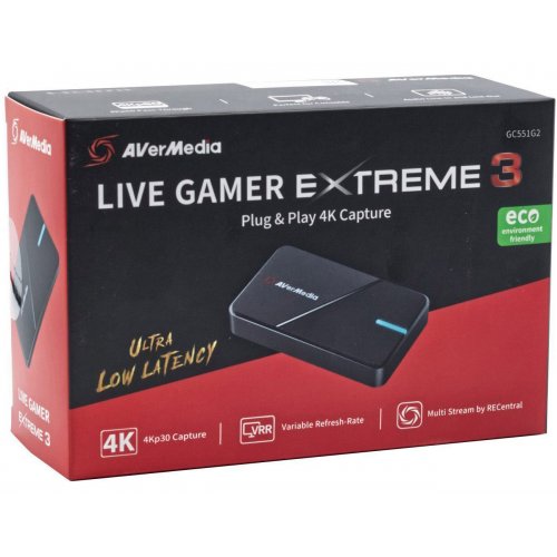 Купить Устройство видеозахвата AVerMedia Live Gamer Extreme 3 GC551G2 (61GC551G20BK) Black - цена в Харькове, Киеве, Днепре, Одессе
в интернет-магазине Telemart фото