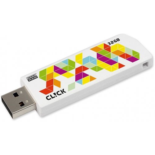 Купити Накопичувач GoodRAM Click 32GB USB 2.0 White (PD32GH2GRCLWR9) - ціна в Києві, Львові, Вінниці, Хмельницькому, Франківську, Україні | інтернет-магазин TELEMART.UA фото