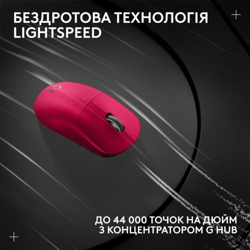 Купити Миша Logitech G Pro X Superlight 2 Lightspeed Wireless (910-006797) Magenta - ціна в Києві, Львові, Вінниці, Хмельницькому, Франківську, Україні | інтернет-магазин TELEMART.UA фото