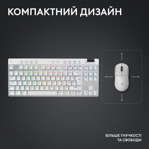 Photo Keyboard Logitech G Pro X TKL LightSpeed Mechanical Tactile Wireless (920-012148) White