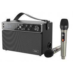 Портативна акустика HOCO BS50 Chanter double mic karaoke (6931474779274) Black