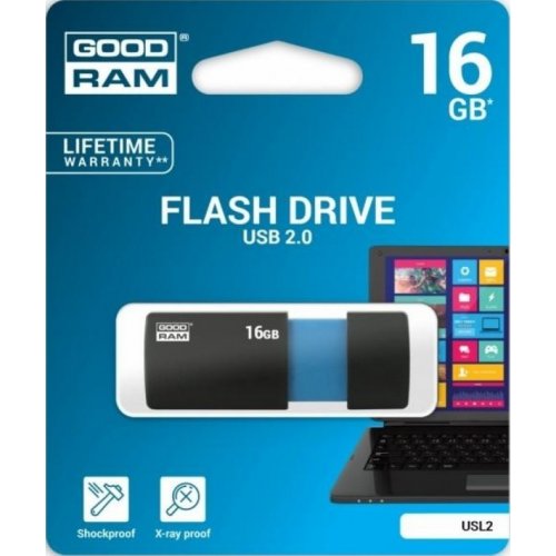 Купить Накопитель GoodRAM Slide 16 GB USB 2.0 Black (USL2-0160K0R11) - цена в Харькове, Киеве, Днепре, Одессе
в интернет-магазине Telemart фото