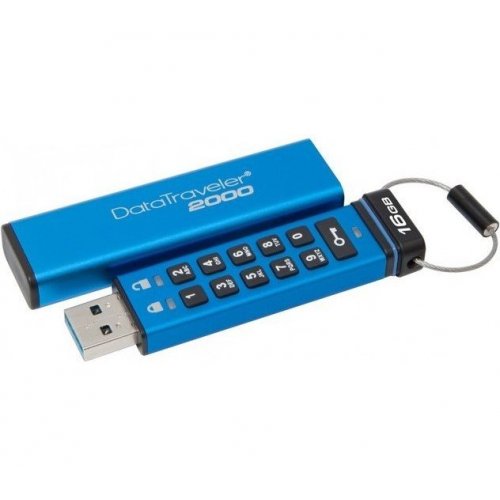 Купить Накопитель Kingston DataTraveler 2000 16GB USB 3.0 Blue (DT2000/16GB) - цена в Харькове, Киеве, Днепре, Одессе
в интернет-магазине Telemart фото