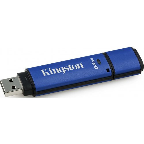 Купить Накопитель Kingston DataTraveler Vault Privacy 64GB USB 3.0 Blue (DTVP30/64GB) - цена в Харькове, Киеве, Днепре, Одессе
в интернет-магазине Telemart фото