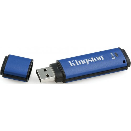 Купити Накопичувач Kingston DataTraveler Vault Privacy 8GB USB 3.0 Blue (DTVP30/8GB) - ціна в Києві, Львові, Вінниці, Хмельницькому, Франківську, Україні | інтернет-магазин TELEMART.UA фото