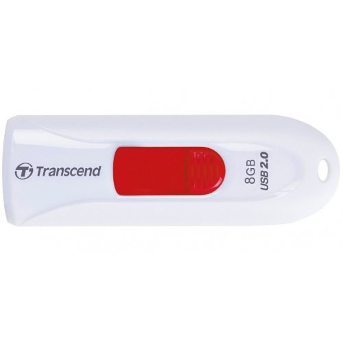 Купить Накопитель Transcend JetFlash 590 8GB USB 2.0 White Red (TS8GJF590W) - цена в Харькове, Киеве, Днепре, Одессе
в интернет-магазине Telemart фото