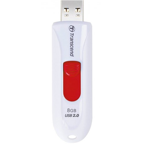 Купить Накопитель Transcend JetFlash 590 8GB USB 2.0 White Red (TS8GJF590W) - цена в Харькове, Киеве, Днепре, Одессе
в интернет-магазине Telemart фото