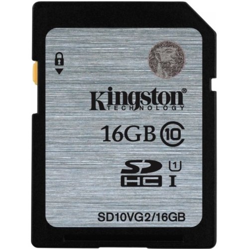 Купить Карта памяти Kingston SDHC 16GB Class 10 UHS-I (SD10VG2/16GB) - цена в Харькове, Киеве, Днепре, Одессе
в интернет-магазине Telemart фото