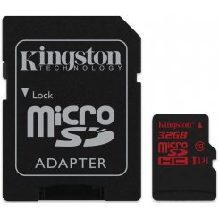 Карта пам'яті Kingston microSDHC 32GB Class 10 UHS-I (с адаптером) (SDCA3/32GB)