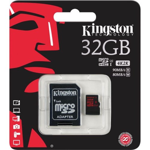 Купить Карта памяти Kingston microSDHC 32GB Class 10 UHS-I (с адаптером) (SDCA3/32GB) - цена в Харькове, Киеве, Днепре, Одессе
в интернет-магазине Telemart фото
