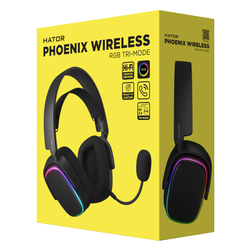 Photo Headset HATOR Phoenix RGB Wireless Tri-mode (HTA-870) Black