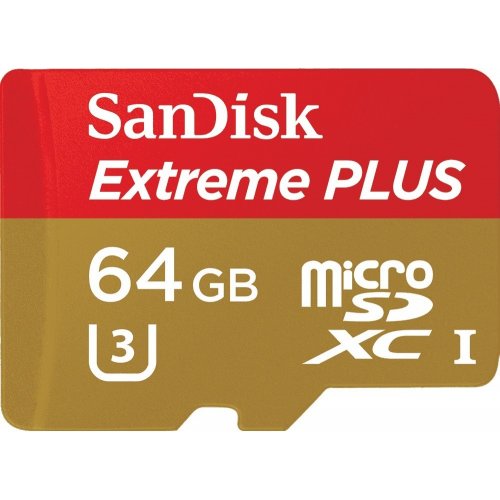 Купить Карта памяти SanDisk Extreme PLUS microSDXC 64GB Class 10 UHS-1 U3 (с адаптером) (SDSQXWG-064G-GN6MA) - цена в Харькове, Киеве, Днепре, Одессе
в интернет-магазине Telemart фото