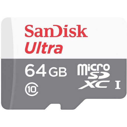Купить Карта памяти SanDisk Ultra microSDXC 64GB Class 10 UHS-I (без адаптера) (SDSQUNB-064G-GN3MN) - цена в Харькове, Киеве, Днепре, Одессе
в интернет-магазине Telemart фото