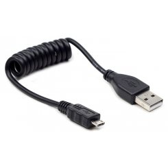 Кабель Cablexpert USB 2.0 microUSB 0,6m Spiral (CC-mUSB2C-AMBM-0.6M) Black