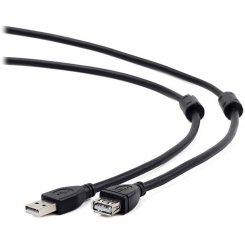 Кабель Cablexpert USB 2.0 AM-AF 4,5m с ферритом (CCF2-USB2-AMAF-15) Black