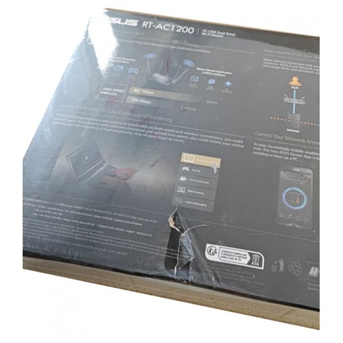 Купить Уценка Wi-Fi роутер Asus RT-AC1200 V2 (Повреждена упаковка, 577185) - цена в Харькове, Киеве, Днепре, Одессе
в интернет-магазине Telemart фото