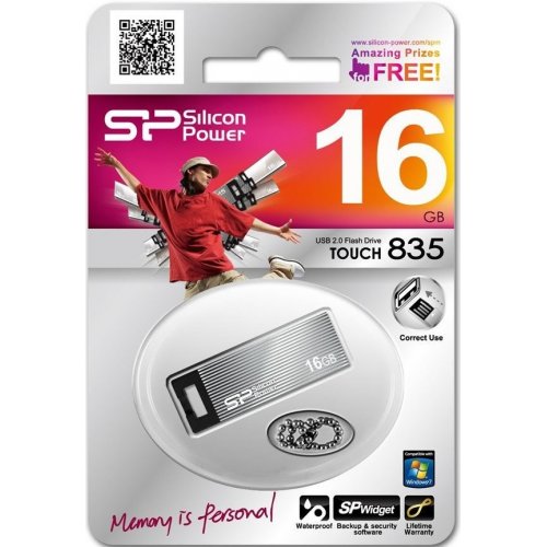 Купить Накопитель Silicon Power Touch 835 16GB USB 2.0 Iron Gray (SP016GBUF2835V3T) - цена в Харькове, Киеве, Днепре, Одессе
в интернет-магазине Telemart фото