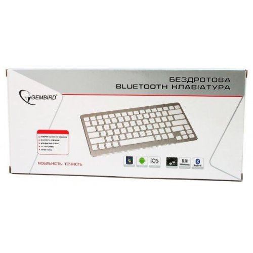 Купить Клавиатура Gembird KB-6411BT-UA Bluetooth Silver - цена в Харькове, Киеве, Днепре, Одессе
в интернет-магазине Telemart фото