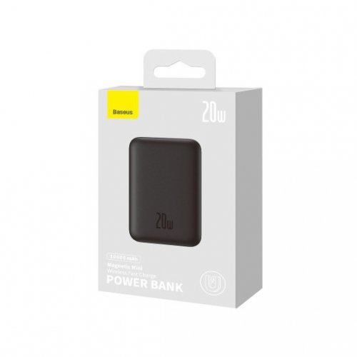 Купити Повербанк з бездротовою зарядкою Baseus Magnetic Mini Wireless 10000mAh 20W (PPCX030001) Black - ціна в Києві, Львові, Вінниці, Хмельницькому, Франківську, Україні | інтернет-магазин TELEMART.UA фото