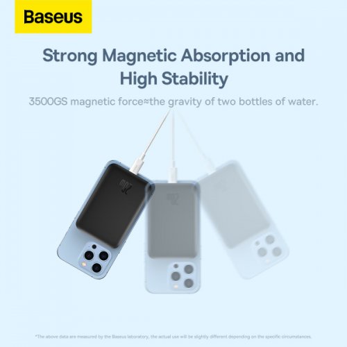 Купить Повербанк с беспроводной зарядкой Baseus Magnetic Mini Wireless 10000mAh 20W (PPCX030001) Black - цена в Харькове, Киеве, Днепре, Одессе
в интернет-магазине Telemart фото