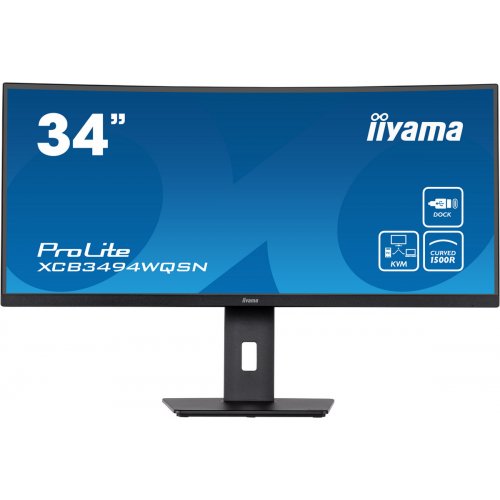 Купить Монитор Iiyama 34" ProLite XCB3494WQSN-B5 Black - цена в Харькове, Киеве, Днепре, Одессе
в интернет-магазине Telemart фото