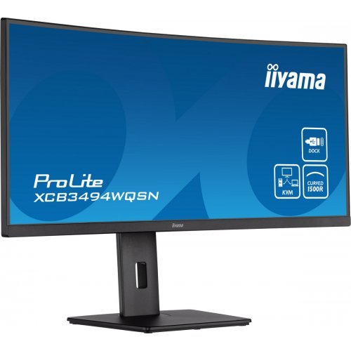 Купить Монитор Iiyama 34" ProLite XCB3494WQSN-B5 Black - цена в Харькове, Киеве, Днепре, Одессе
в интернет-магазине Telemart фото