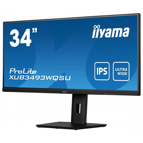 Купити Монітор Iiyama 34" ProLite XUB3493WQSU-B5 Black - ціна в Києві, Львові, Вінниці, Хмельницькому, Франківську, Україні | інтернет-магазин TELEMART.UA фото