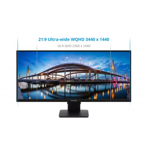 Купить Монитор ViewSonic 34.1" VA3456-MHDJ Black - цена в Харькове, Киеве, Днепре, Одессе
в интернет-магазине Telemart фото