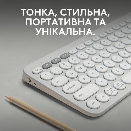 Купить Клавиатура Logitech Pebble Keys 2 K380s (920-011852) White - цена в Харькове, Киеве, Днепре, Одессе
в интернет-магазине Telemart фото