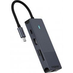 USB-хаб Rapoo USB Type-C 8 in 1 (UCM-2004) Black