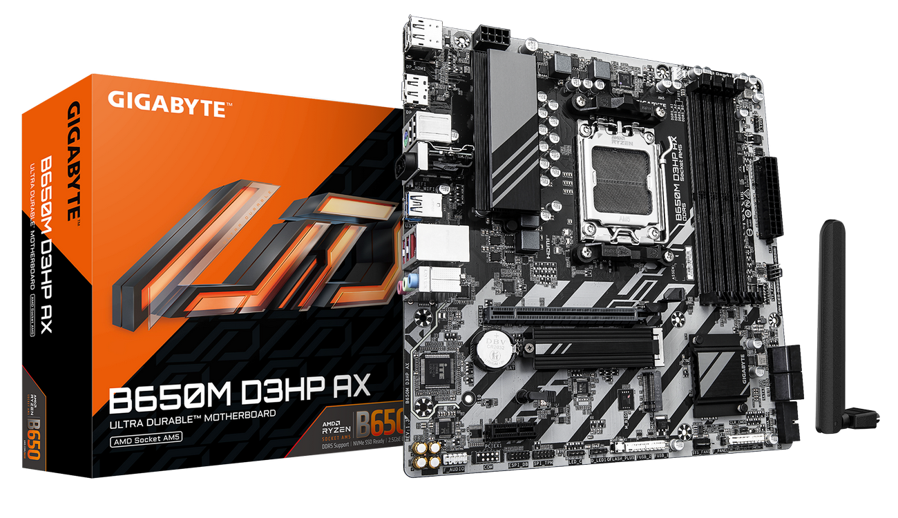 Материнская плата Gigabyte B650M D3HP AX (sAM5, AMD B650) купить в