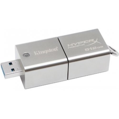 Купить Накопитель Kingston DataTravel HyperX Predator 512GB USB 3.0 Metal Silver (DTHXP30/512GB) - цена в Харькове, Киеве, Днепре, Одессе
в интернет-магазине Telemart фото