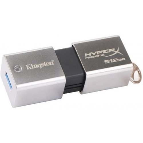 Купить Накопитель Kingston DataTravel HyperX Predator 512GB USB 3.0 Metal Silver (DTHXP30/512GB) - цена в Харькове, Киеве, Днепре, Одессе
в интернет-магазине Telemart фото