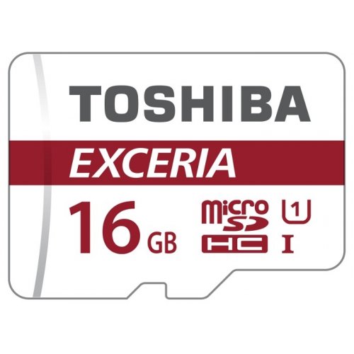 Купити Карта пам'яті Toshiba microSDHC Exceria 16GB Class 10 UHS-I U1 R90MB/s (с адаптером) (THN-M302R0160EA) - ціна в Києві, Львові, Вінниці, Хмельницькому, Франківську, Україні | інтернет-магазин TELEMART.UA фото
