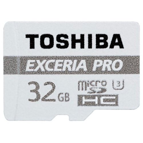 Купити Карта пам'яті Toshiba microSDHC Exceria Pro 32GB Class 10 UHS-I U3 (с адаптером) (THN-M401S0320E2) - ціна в Києві, Львові, Вінниці, Хмельницькому, Франківську, Україні | інтернет-магазин TELEMART.UA фото