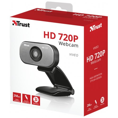 Купити Веб-камера Trust Viveo HD 720p Webcam (20818) - ціна в Києві, Львові, Вінниці, Хмельницькому, Франківську, Україні | інтернет-магазин TELEMART.UA фото