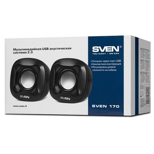 Купить Акустическая система SVEN 170 Black - цена в Харькове, Киеве, Днепре, Одессе
в интернет-магазине Telemart фото