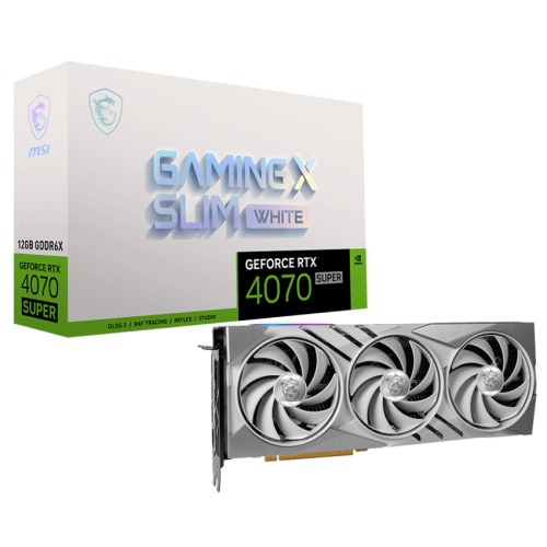 Photo Video Graphic Card MSI GeForce RTX 4070 SUPER GAMING X SLIM WHITE 12228MB (RTX 4070 SUPER 12G GAMING X SLIM WHITE)