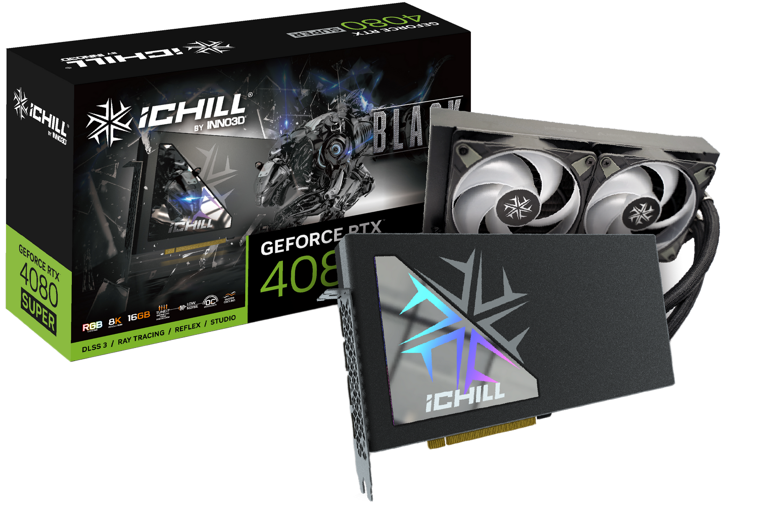 Купить Видеокарта Inno3D GeForce RTX 4080 SUPER ICHILL BLACK 16384MB  (C408SB-166XX-18700006) с проверкой совместимости: обзор, характеристики,  цена в Киеве, Днепре, Одессе, Харькове, Украине | интернет-магазин  TELEMART.UA