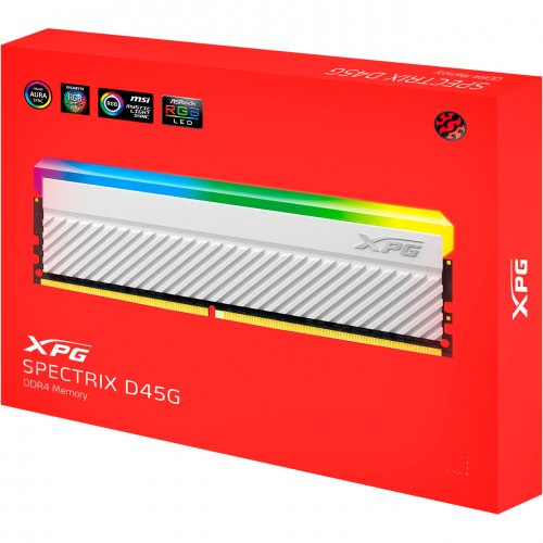 Photo RAM ADATA DDR4 16GB (2x8GB) 3600Mhz XPG Spectrix D45G RGB White (AX4U36008G18I-DCWHD45G)