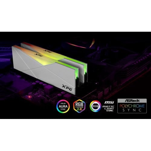 Photo RAM ADATA DDR4 32GB (4x8GB) 3600Mhz XPG Spectrix D50 RGB White (AX4U36008G18I-QCWH50)