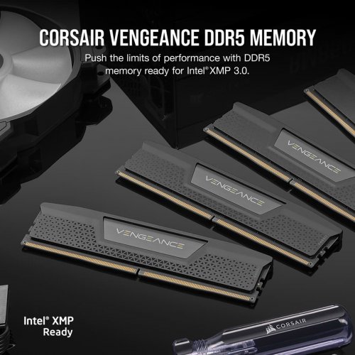 Купить ОЗУ Corsair DDR5 64GB (2x32GB) 6000Mhz Vengeance Black (CMK64GX5M2B6000C30) с проверкой совместимости: обзор, характеристики, цена в Киеве, Днепре, Одессе, Харькове, Украине | интернет-магазин TELEMART.UA фото