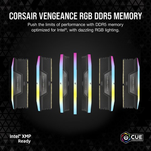 Фото ОЗУ Corsair DDR5 96GB (2x48GB) 6600Mhz Vengeance RGB Black (CMH96GX5M2B6600C32)