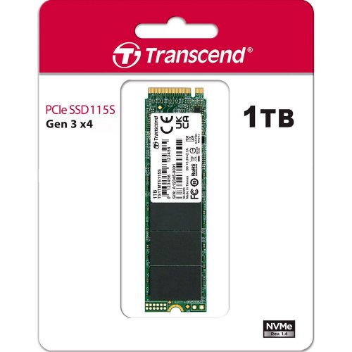 Фото SSD-диск Transcend 115S 3D NAND 1TB M.2 (2280 PCI-E) NVMe x4 (TS1TMTE115S)