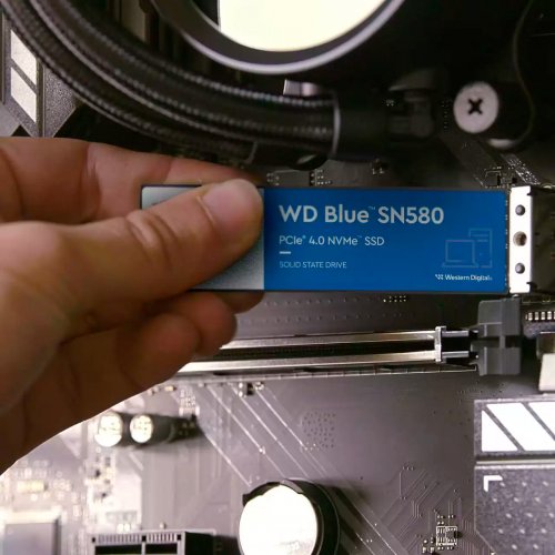 Купить SSD-диск Western Digital Blue SN580 WDC TLC 500GB M.2 (2280 PCI-E) NVMe x4 (WDS500G3B0E) с проверкой совместимости: обзор, характеристики, цена в Киеве, Днепре, Одессе, Харькове, Украине | интернет-магазин TELEMART.UA фото